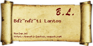Bánáti Lantos névjegykártya